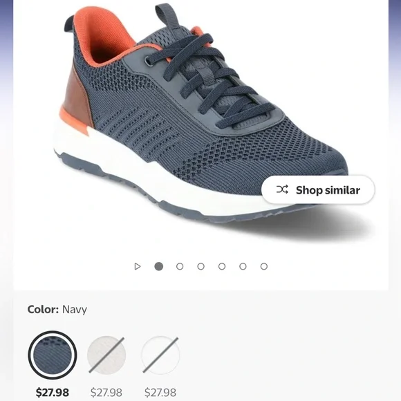 George Navy & Orange knit casual shoes Breathable Mesh & Memory Foam size 9 NWT - Picture 11 of 15